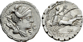 TI. CLAUDIUS NERO. Serrate Denarius (79 BC). Rome