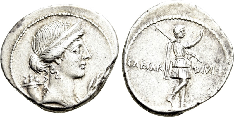 OCTAVIAN (30-29 BC). Denarius. Uncertain Italian mint, possibly Rome. 

Obv: D...