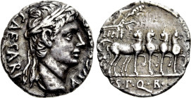 AUGUSTUS (27 BC-14 AD). Denarius. Uncertain mint in Spain, possibly Colonia Patricia