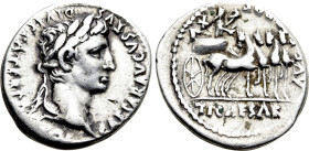 AUGUSTUS (27 BC-14 AD). Denarius. Lugdunum