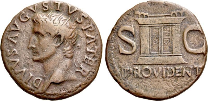 DIVUS AUGUSTUS (Died 14). Dupondius. Rome. Struck under Tiberius. 

Obv: DIVVS...