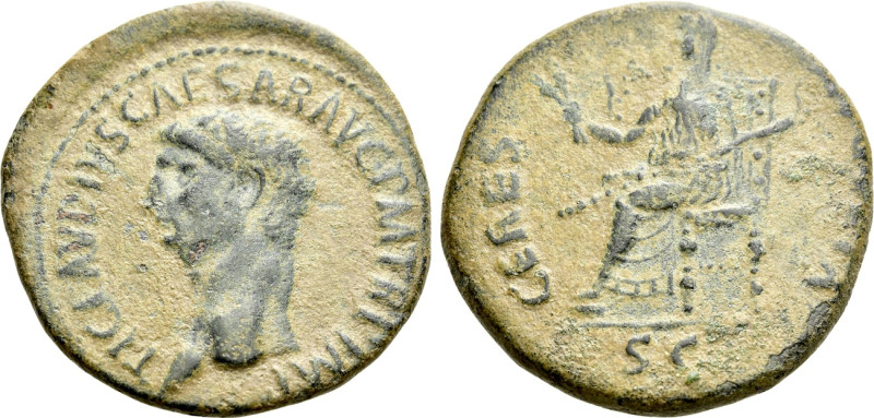 CLAUDIUS (41-54). Dupondius. Rome. 

Obv: TI CLAVDIVS CAESAR AVG P M TR P IMP....
