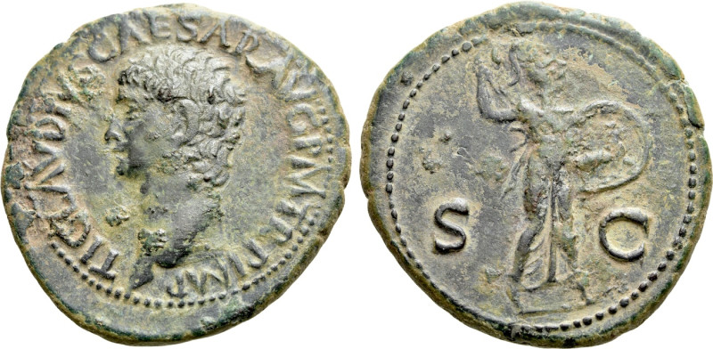 CLAUDIUS (41-54). As. Rome. 

Obv: TI CLAVDIVS CAESAR AVG P M TR P IMP. 
Bare...