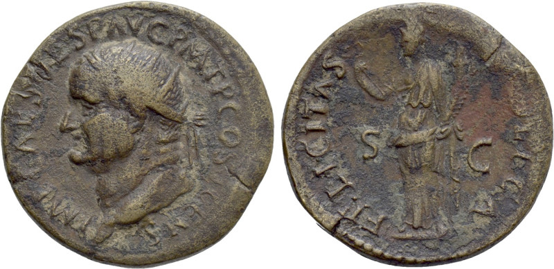 VESPASIAN (69-79). Dupondius. Rome. 

Obv: IMP CAES VESP AVG P M T P COS V CEN...
