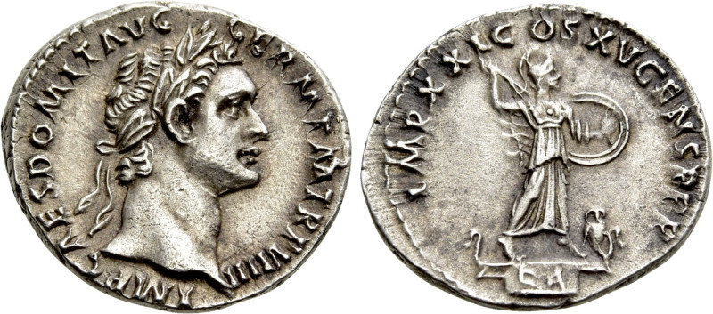 DOMITIAN (81-96). Denarius. Rome. 

Obv: IMP CAES DOMIT AVG GERM P M TR P VIII...