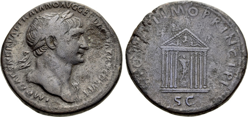 TRAJAN (98-117). Sestertius. Rome. 

Obv: IMP CAES NERVAE TRAIANO AVG GER DAC ...