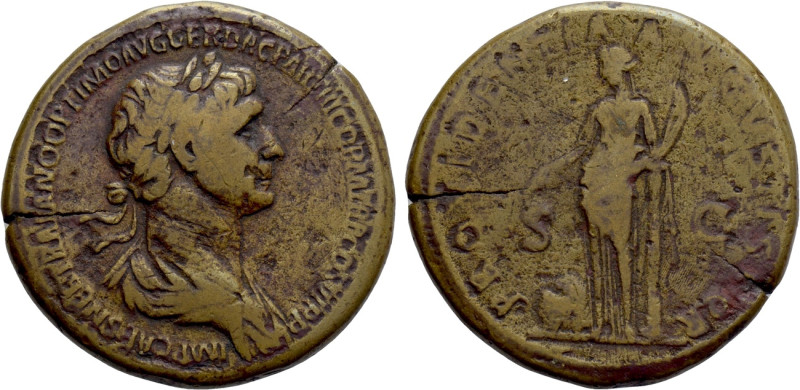 TRAJAN (98-117). Sestertius. Rome. 

Obv: IMP CAES NER TRAIANO OPTIMO AVG GER ...