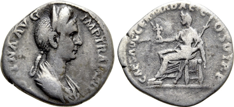 PLOTINA (Augusta, 105-123). Denarius. Rome. 

Obv: PLOTINA AVG IMP TRAIANI. 
...