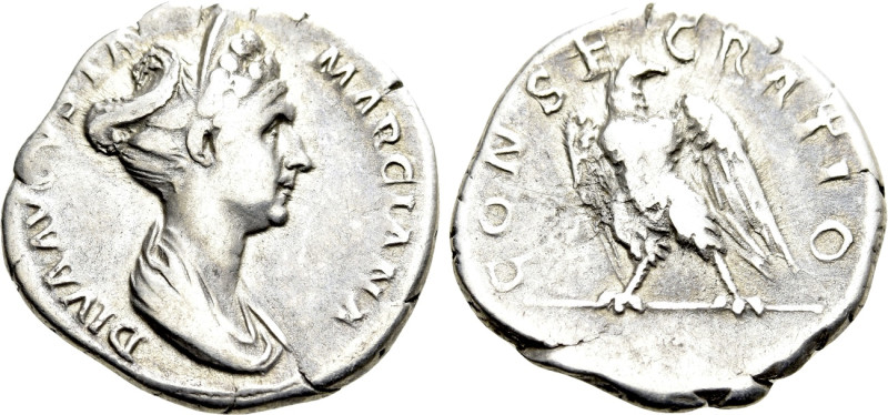 DIVA MARCIANA (Died 112/4). Denarius. Rome. 

Obv: DIVA AVGVSTA MARCIANA. 
Dr...