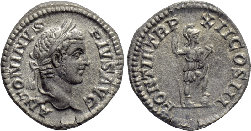 CARACALLA (197-217). Denarius. Rome. 

Obv: ANTONINVS PIVS AVG. 
Laureate hea...