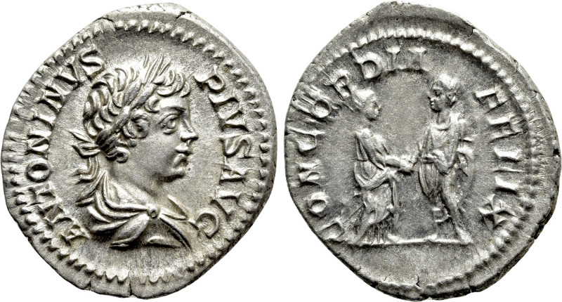 CARACALLA (197-217). Denarius. Rome. 

Obv: ANTONINVS PIVS AVG. 
Laureate and...