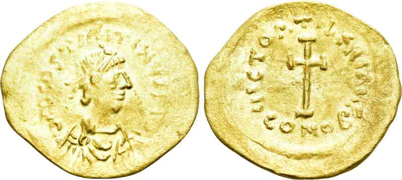TIBERIUS II CONSTANTINE (578-582). GOLD Tremissis. Constantinople. 

Obv: δ M ...