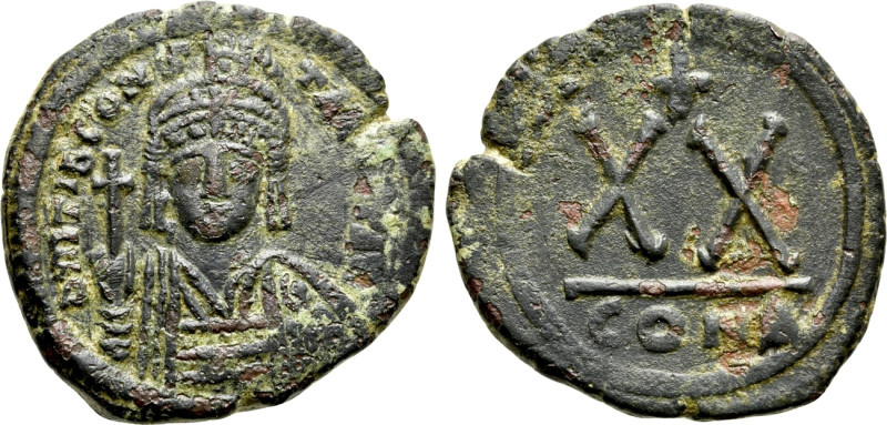 TIBERIUS II CONSTANTINE (578-582). Half Follis. Constantinople. 

Obv: D m TIB...