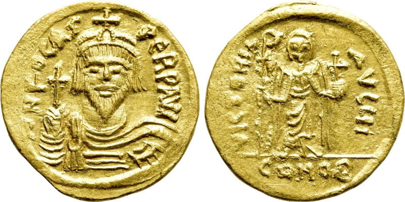 PHOCAS (602-610). GOLD Solidus. Constantinople. 

Obv: δ N FOCAS PЄRP AVG. 
C...