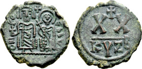 PHOCAS with LEONTIA (602-610). Half Follis. Cyzicus