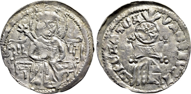 SERBIA. Stefan Uroš V (1355-1371). Dinar. 

Obv: Stefan seated facing on thron...