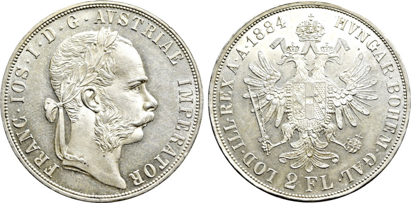 AUSTRIAN EMPIRE. Franz Joseph I (1848-1916). 2 Gulden / 2 Florin (1884). Vienna....