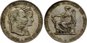 AUSTRIAN EMPIRE. Franz Joseph I with Elisabeth (1848-1916). Doppelgulden (1879). Vienna. Commemorating the Royal Silver Wedding