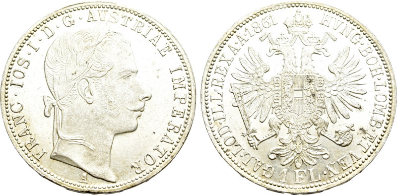 AUSTRIAN EMPIRE. Franz Joseph I (1848-1916). 1 Gulden / 1 Florin (1861). Vienna ...