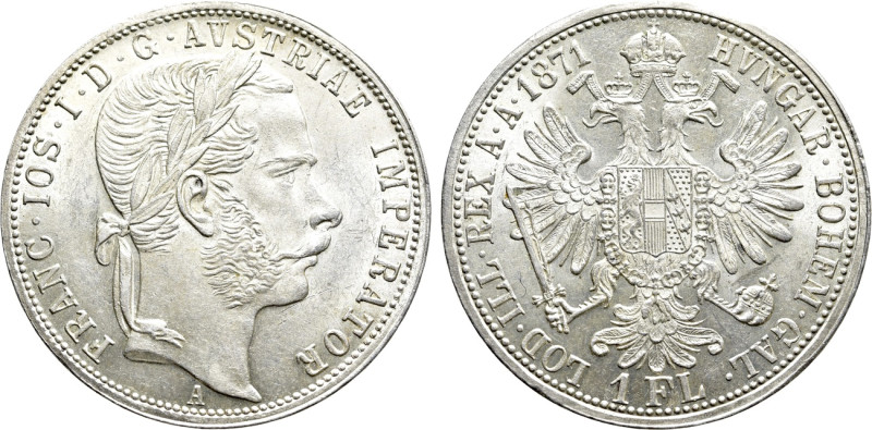 AUSTRIAN EMPIRE. Franz Joseph I (1848-1916). 1 Gulden / 1 Florin (1871-A). Vienn...