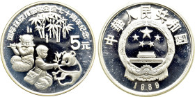 CHINA. Proof 5 Yuan (1989). Panda Bullion series