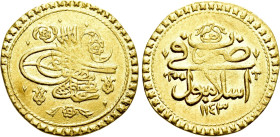 EGYPT. Mahmud I the Hunchback (1730-1754). Gold Findik. Islambul. Dated AH 1143