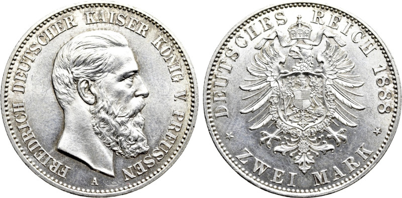 GERMANY. German Empire. Baden. Friedrich I (1852-1907). 2 Mark (1888-A). Berlin....