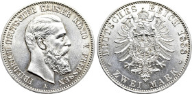 GERMANY. German Empire. Baden. Friedrich I (1852-1907). 2 Mark (1888-A). Berlin