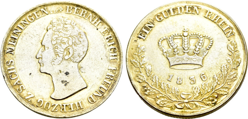 GERMANY. Saxe-Meiningen. Bernhard Erich Freund (1803-1866). Gulden (1836-K). Saa...