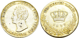 GERMANY. Saxe-Meiningen. Bernhard Erich Freund (1803-1866). Gulden (1836-K). Saalfeld