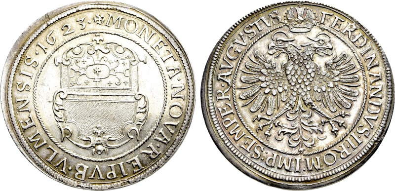 GERMANY. Ulm. Taler (1623). In the name of Ferdinand II. 

Obv: MONETA NOVA RE...