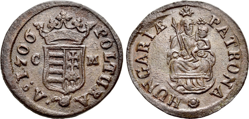 HUNGARY. Franz II (1703-1711). 1 Poltura (1706-CM). 

Obv: POLTURA A 1706. 
C...