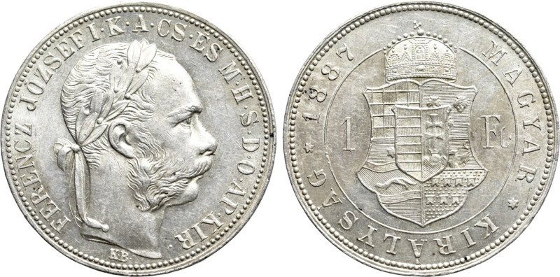 HUNGARY. Franz Joseph I (1848-1916). 1 Forint (1887). Kremnitz. 

Obv: FERENCZ...