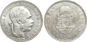 HUNGARY. Franz Joseph I (1848-1916). 1 Forint (1887). Kremnitz
