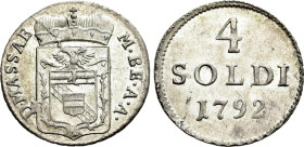 ITALY. Massa di Lunigiana. Maria Beatrice d'Este (1790-1796). 4 Soldi (1792)