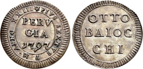 ITALY. Papal States. Pius VI (1775-1799). 8 Baiocchi (1797). Perugia