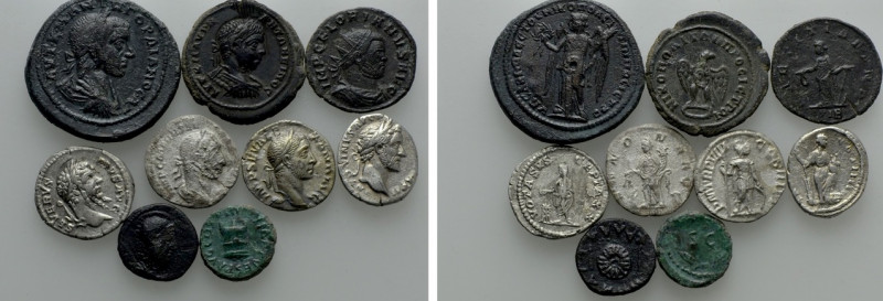 9 Roman Coins. 

Obv: .
Rev: .

. 

Condition: See picture.

Weight: g....