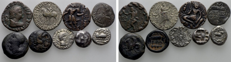9 Greek Coins. 

Obv: .
Rev: .

. 

Condition: See picture.

Weight: g....