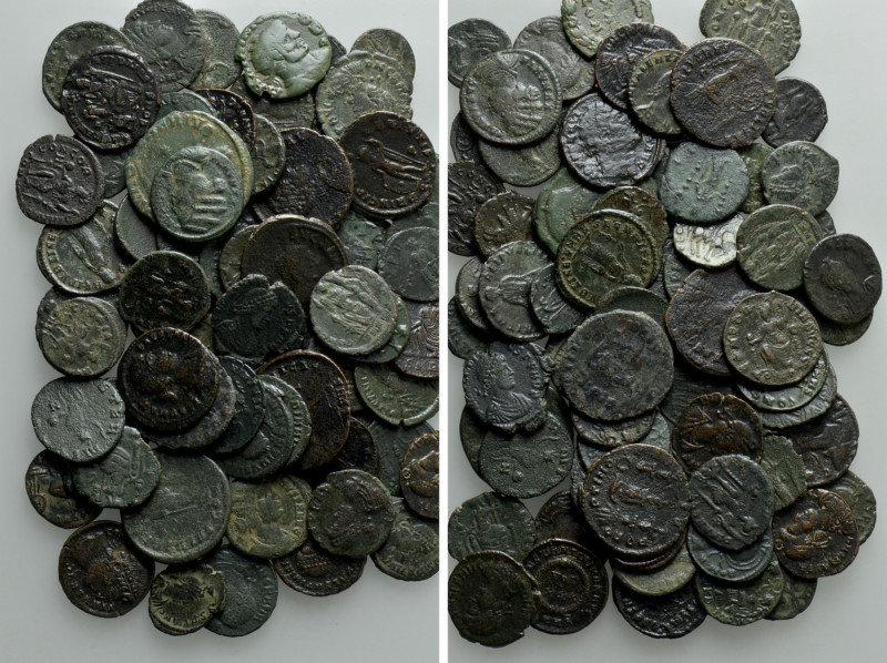 Circa 74 Roman Coins. 

Obv: .
Rev: .

. 

Condition: See picture.

Wei...