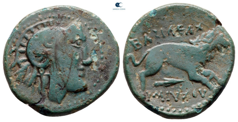 Eastern Europe. Imitations of Lysimachos 200 BC. 
Bronze AE

20 mm, 4,25 g
...