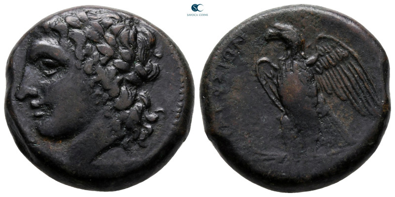Sicily. Syracuse. Hiketas II 287-278 BC. 
Bronze Æ

24 mm, 11,73 g

ΔΙΟΣ ΕΛ...
