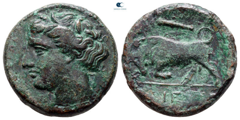 Sicily. Syracuse. Hieron II 275-215 BC. 
Bronze Æ

20 mm, 5,33 g

Head of P...
