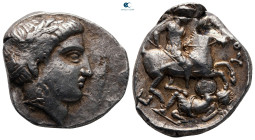 Kings of Paeonia. Uncertain Paeonian mint (Astibus or Damastion?). Patraos circa 335-315 BC. Tetradrachm AR