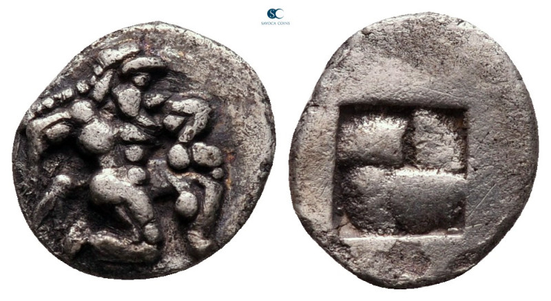 Islands off Thrace. Thasos circa 510-480 BC. 
Diobol AR

11 mm, 0,86 g

Sat...