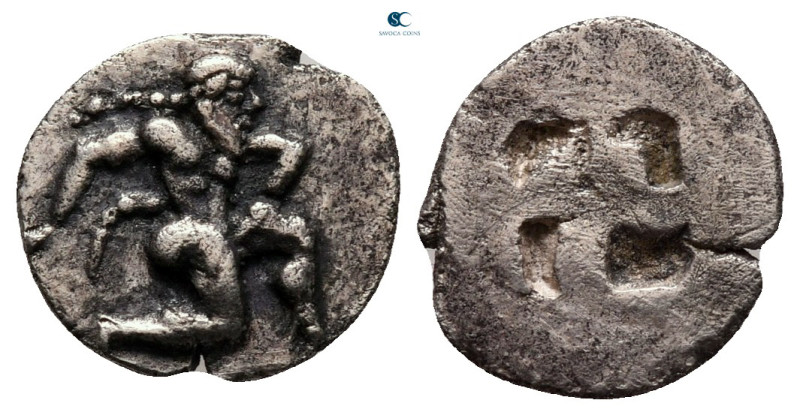 Islands off Thrace. Thasos circa 510-480 BC. 
Diobol AR

12 mm, 0,86 g

Sat...