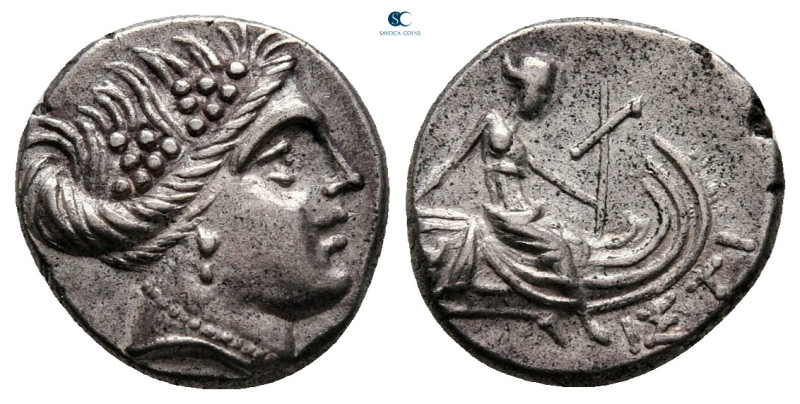 Euboea. Histiaia circa 171-168 BC. 
Tetrobol AR

12 mm, 1,70 g

Wreathed he...