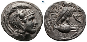 Attica. Athens circa 165-42 BC. Aphrodisi–, Dioge–, and Sokra–, magistrates. Tetradrachm AR