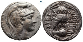 Attica. Athens circa 165-142 BC. Aphrodisi-, Apolexi- and Kalli-, magistrates. Struck ca. 123/2 BC. Tetradrachm AR. New Style Coinage