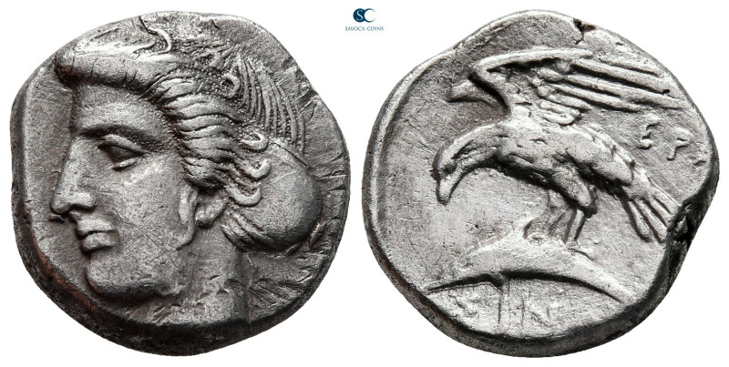 Paphlagonia. Sinope circa 330-300 BC. 
Drachm AR

18 mm, 5,90 g

Head of ny...