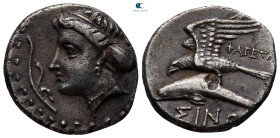 Paphlagonia. Sinope circa 330-300 BC. Drachm AR, reduced standard, Phageta..., magistrate.